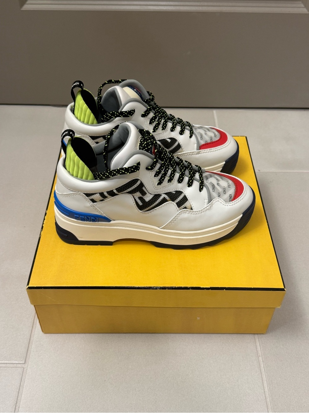 Fendi Zucca FF Leather Shoes Women Size 7.5